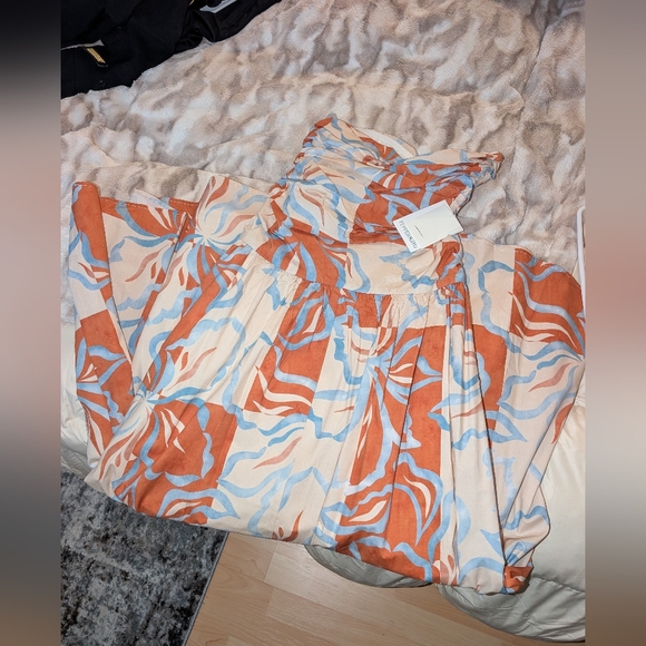 Peppermayo Strapless Orange Blue Dress - Picture 4 of 4